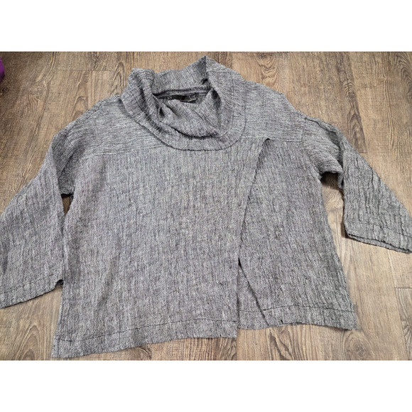 Liv By Habitat Black 100% Linen Cross Front Blouse Cowl Neck Size XS - Picture 1 of 4